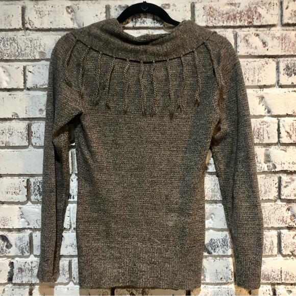 Boho A Byer cowl neck fringe seater Small, like new - Picture 2 of 7